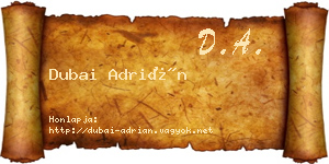 Dubai Adrián névjegykártya