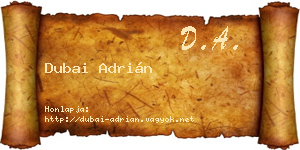 Dubai Adrián névjegykártya